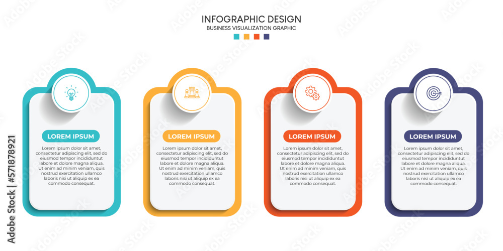 Leinwandbilder steps business data visualization timeline process infographic template design with icons