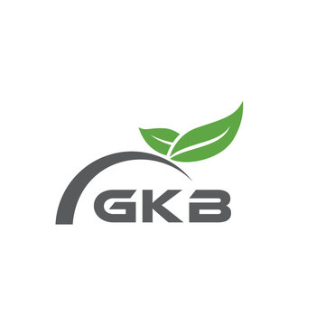 GKB letter nature logo design on white background. GKB creative initials letter leaf logo concept. GKB letter design.