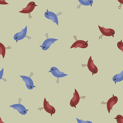 simple vector illustration pattern 
 with birds