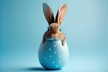 a rabbit with a blue background and a light blue background. GENERATIVE AI