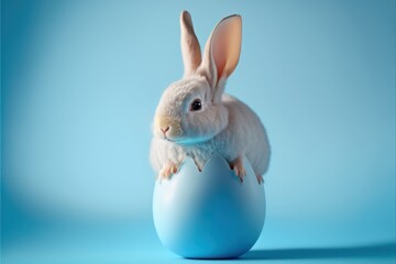 a rabbit with a blue background and a light blue background. GENERATIVE AI