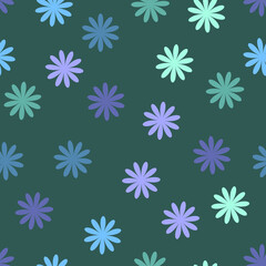 simple vector illustration abstract flowers pattern