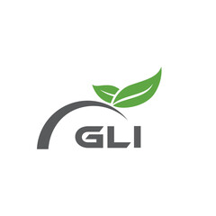 GLI letter nature logo design on white background. GLI creative initials letter leaf logo concept. GLI letter design.