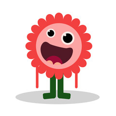 Simple vector illustration monster with open mouth