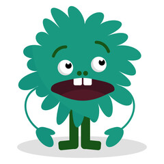 Simple vector illustration monster with open mouth