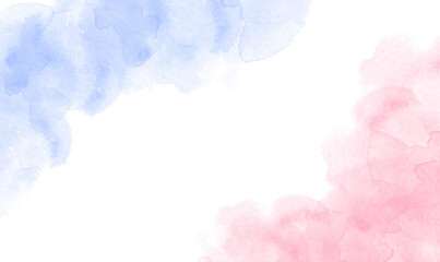 Abstract Blue,Pink Watercolor Or Alcohol Ink Art With White Background, Pastel Marble Drawing Effect. Llustration Design Template For Wedding Invitation,Decoration, Banner, Background