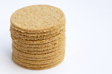 Oatcakes on a white background.