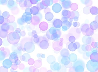 紫とピンクと水色の淡い水玉模様の背景素材のイラスト