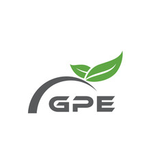 GPE letter nature logo design on white background. GPE creative initials letter leaf logo concept. GPE letter design.