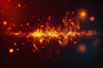 Fototapeta na wymiar Fiery abstract background with lighting and sparks