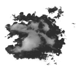 Cloud, fog, or smoke isolated on transparent background. Royalty high-quality free stock PNG image of white cloudiness, clouds, mist or smog overlays on transparent backgrounds for design