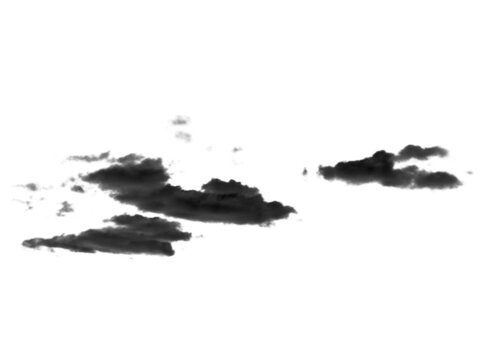 Cloud, fog, or smoke isolated on transparent background. Royalty high-quality free stock PNG image of white cloudiness, clouds, mist or smog overlays on transparent backgrounds for design