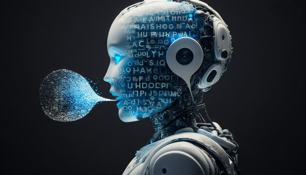 A speaking robot. Generative AI