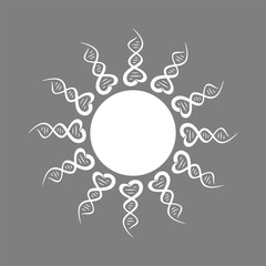 Fertility Logo. Ovum and spermatozoa. In vitro fertilization. Reproduction, medicine.