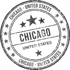 Chicago, United States, Vector Rubber Stamp.