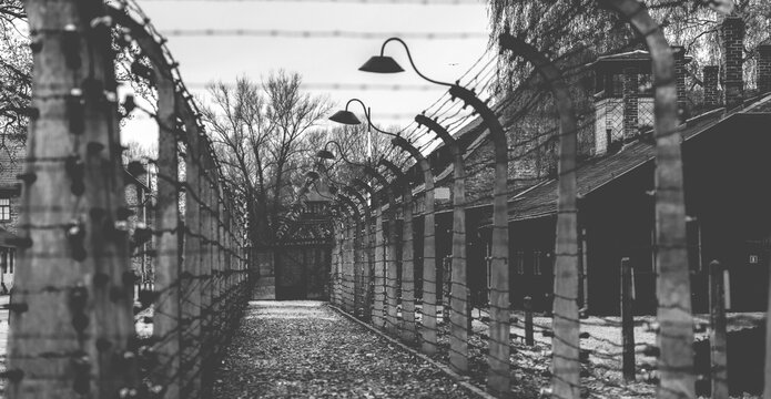 Poland, Auschwitz - April 18, 2014: Auschwitz Camp, a former Nazi extermination camp in Oswiecim