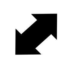 Black arrow icon isolated on white background
