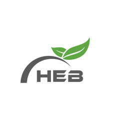 HEB letter nature logo design on white background. HEB creative initials letter leaf logo concept. HEB letter design.