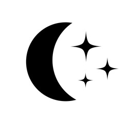 Fototapeta premium Moon and stars icon symbol.