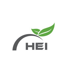 HEI letter nature logo design on white background. HEI creative initials letter leaf logo concept. HEI letter design.