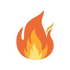 Fire sign. Flame flat style Illustration isolated on white background. Vector illustration