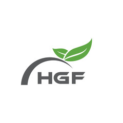 HGF letter nature logo design on white background. HGF creative initials letter leaf logo concept. HGF letter design.