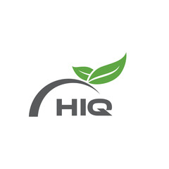 HIQ letter nature logo design on white background. HIQ creative initials letter leaf logo concept. HIQ letter design.
