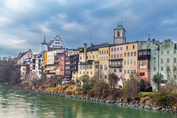 Fototapeta na wymiar View of Wasserburg am Inn, Germany