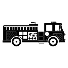 Fire engine icon vector. Fire truck illustration sign collection. Fire Department symbol or logo.