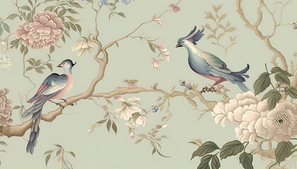 Chinoiserie wallpaper, Generative AI