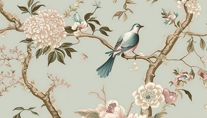 Chinoiserie wallpaper, Generative AI