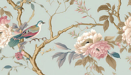 Chinoiserie wallpaper, Generative AI