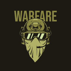 modern soldier head logo illustration
