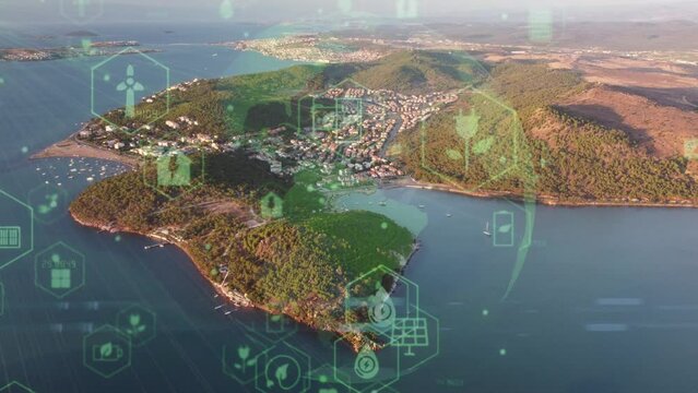 Environmental technology and innovation, for conserve the natural environment. Sustainable development green technologies futuristic planet earth. . High quality 4k footage