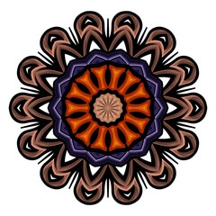 Mandala abstract ornament design. Element decorative design for textile, fabric, frame and border, or fashion paper print.