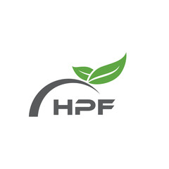 HPF letter nature logo design on white background. HPF creative initials letter leaf logo concept. HPF letter design.