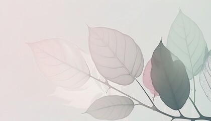Leafs illustrations with simple light background look adorable with empty space text