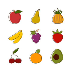 Avocado icon, colored on a white background.Stylish illustration.Fruit,product,diet,healthy nutrition,weight loss,oil,aesthetics,delicious life,restaurant,catering.cafe.breakfast,morning,lunch,dinner.