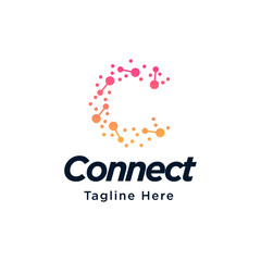Dot Circle Connected as Network Logo