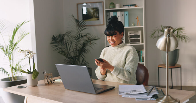Productivity business woman on a phone call, laptop and paperwork at office desk for time management or schedule planner. Busy corporate marketing agency worker in HR Human Resources with online job