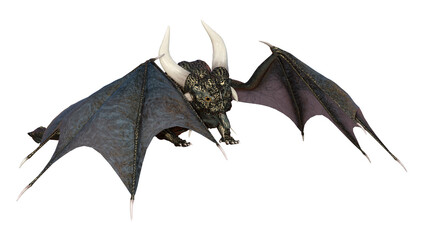 3D Rendering Fairy Tale Dragon on White