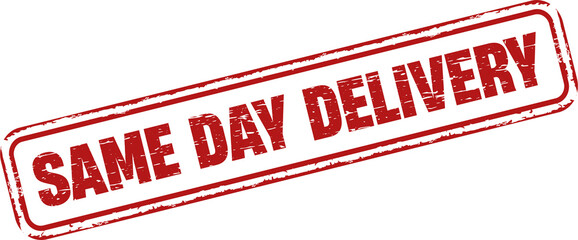 Same day delivery sign stamp label