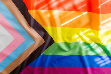 World Pride 2023. LGBTQIA+ community flag. Pride flag