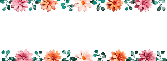 Spring concept Daisy flower banner cutout