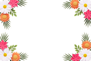 Spring concept floral banner cutout