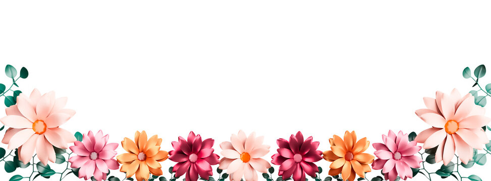 Spring concept Daisy flower banner cutout