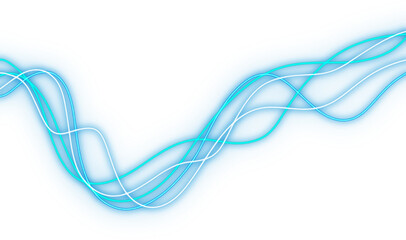 blue Neon line wave swirl