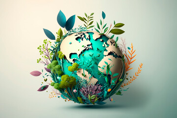 World environment and earth day concept with glass globe	