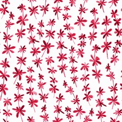 Abstract flowers and leaves blend repeat seamless pattern. Watercolor and digital drawing by hand. mixed media for textile design, packaging, wallpaper, banner design.