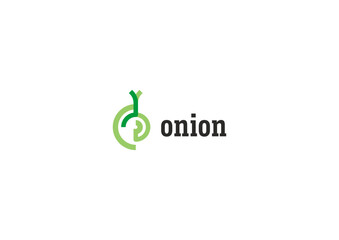 Template logo design with stilization onion image